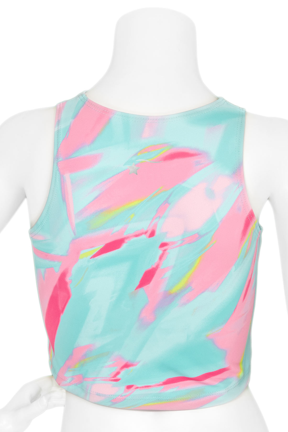 Blue and pink patterned sports tank for girls by Destira, 2024
