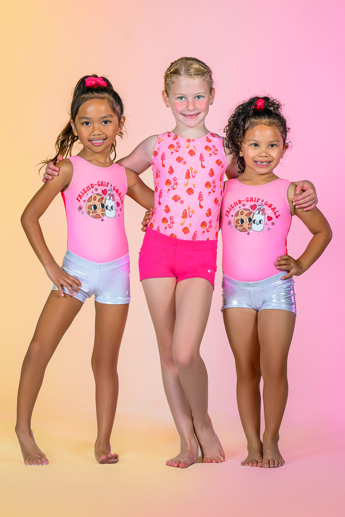 Pink gymnastics outfits for girls by Destira, 2023