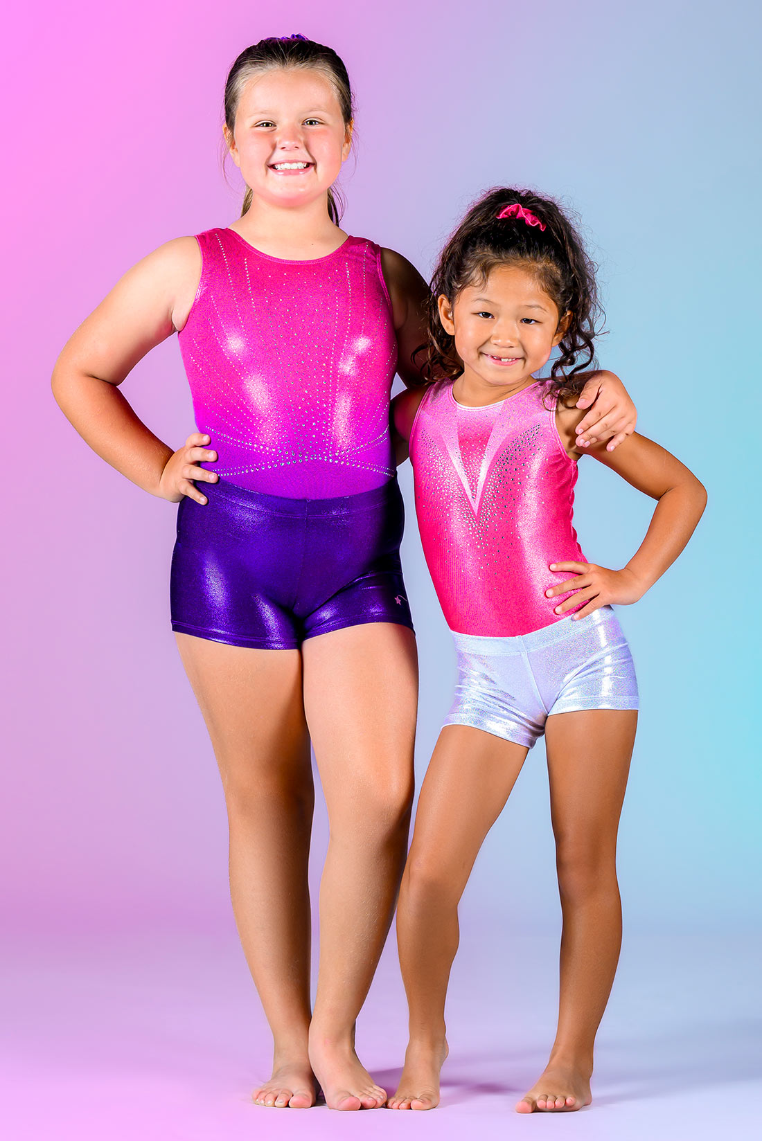 Pink Barbie inspired leotards for girls gymnastics, Destira, 2023
