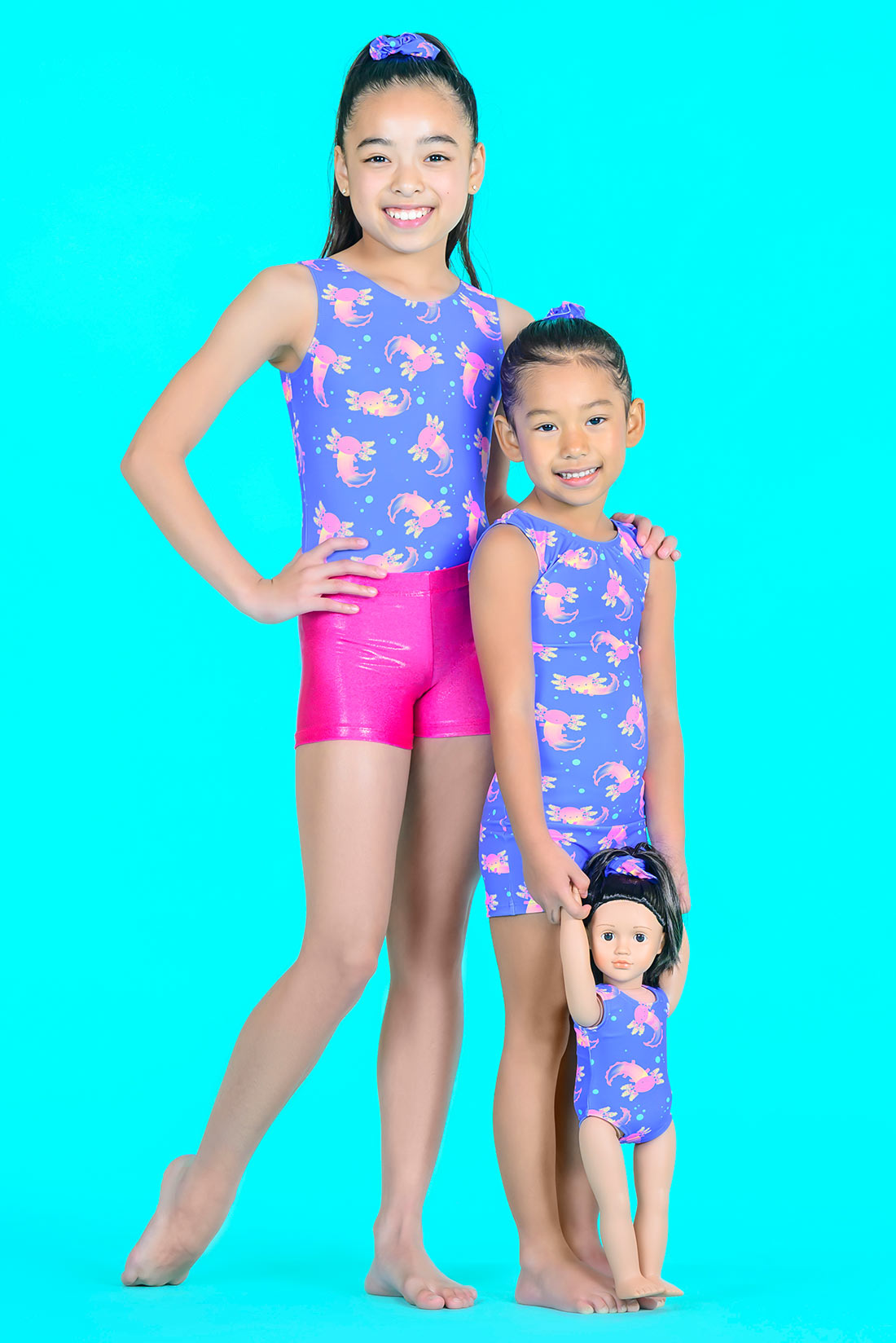Axolotl gymnastics outfits for girls by Destira, 2024