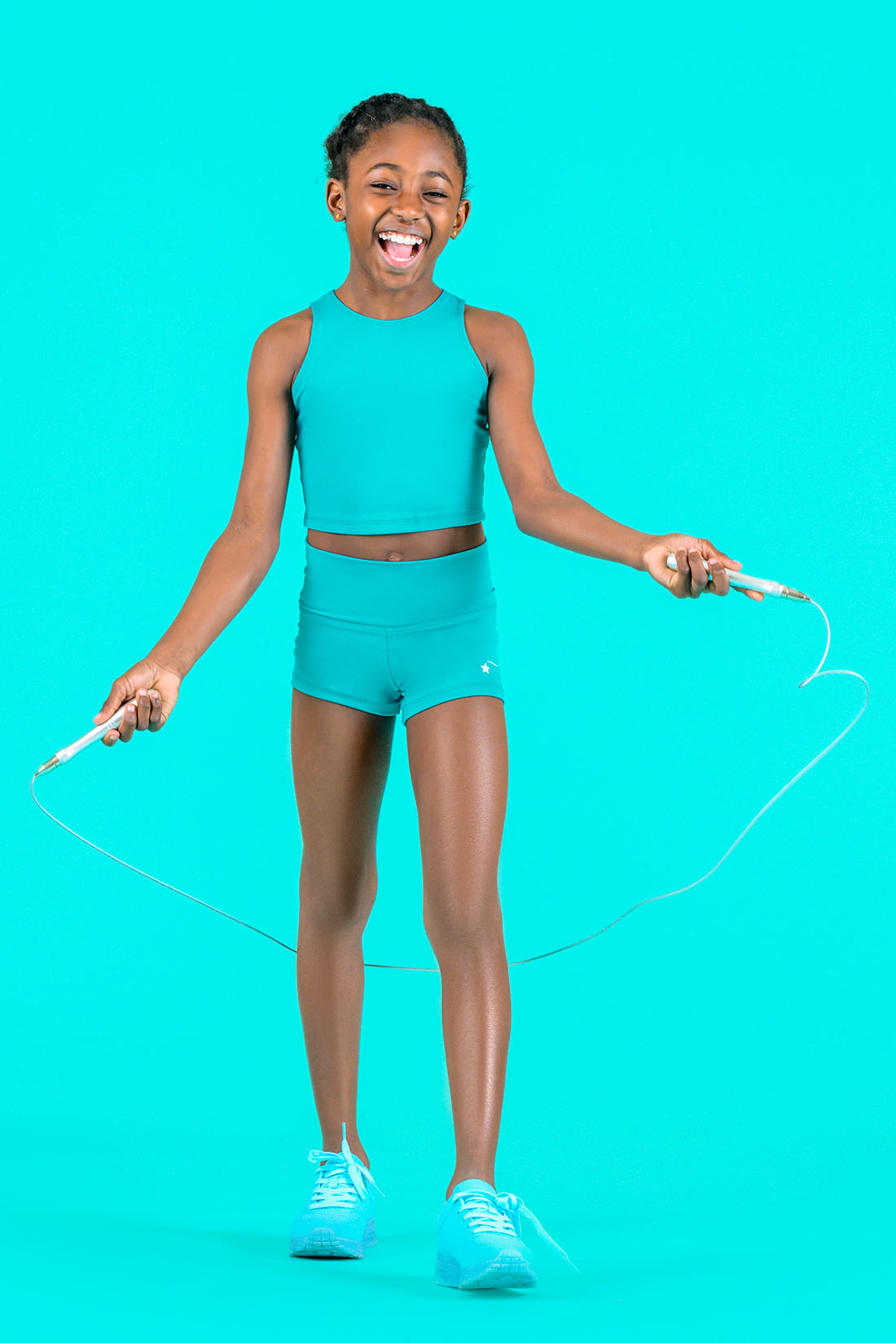 Turquoise activewear set for athletes of all ages by Destira, 2024