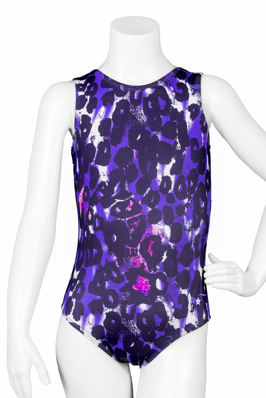 Purple leopard print gymnastics leotard, Destira, 2023