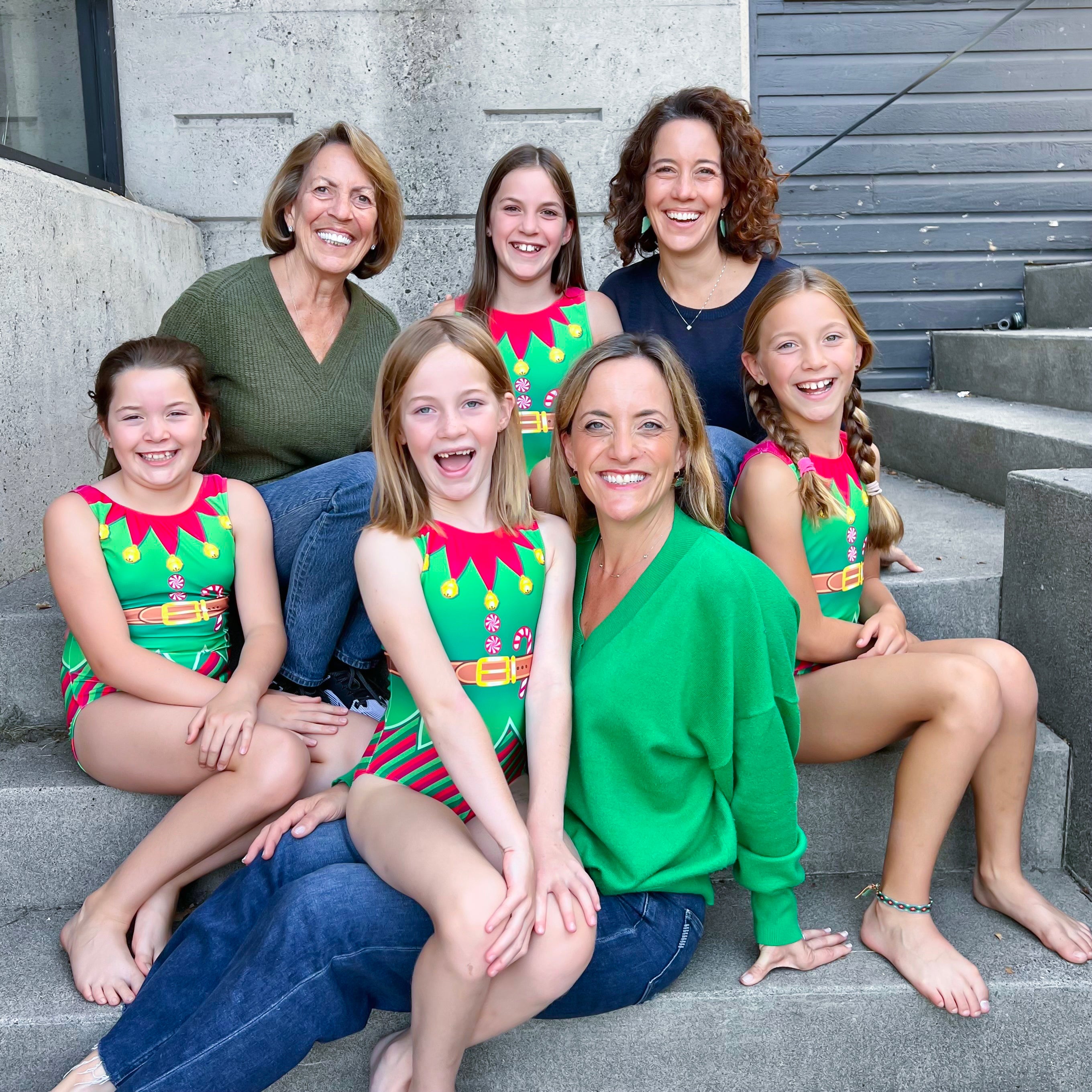 Holiday photo with Destira founder, Donna, and CEOs Jen and Jodi with their girls, Destira, 2024