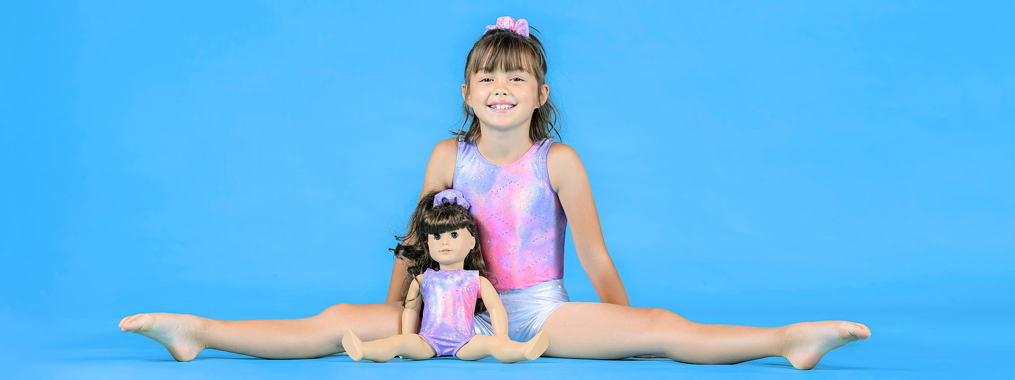 Matching gymnastics practice leotard and doll leotard for girl gymnastics, Destira, 2023