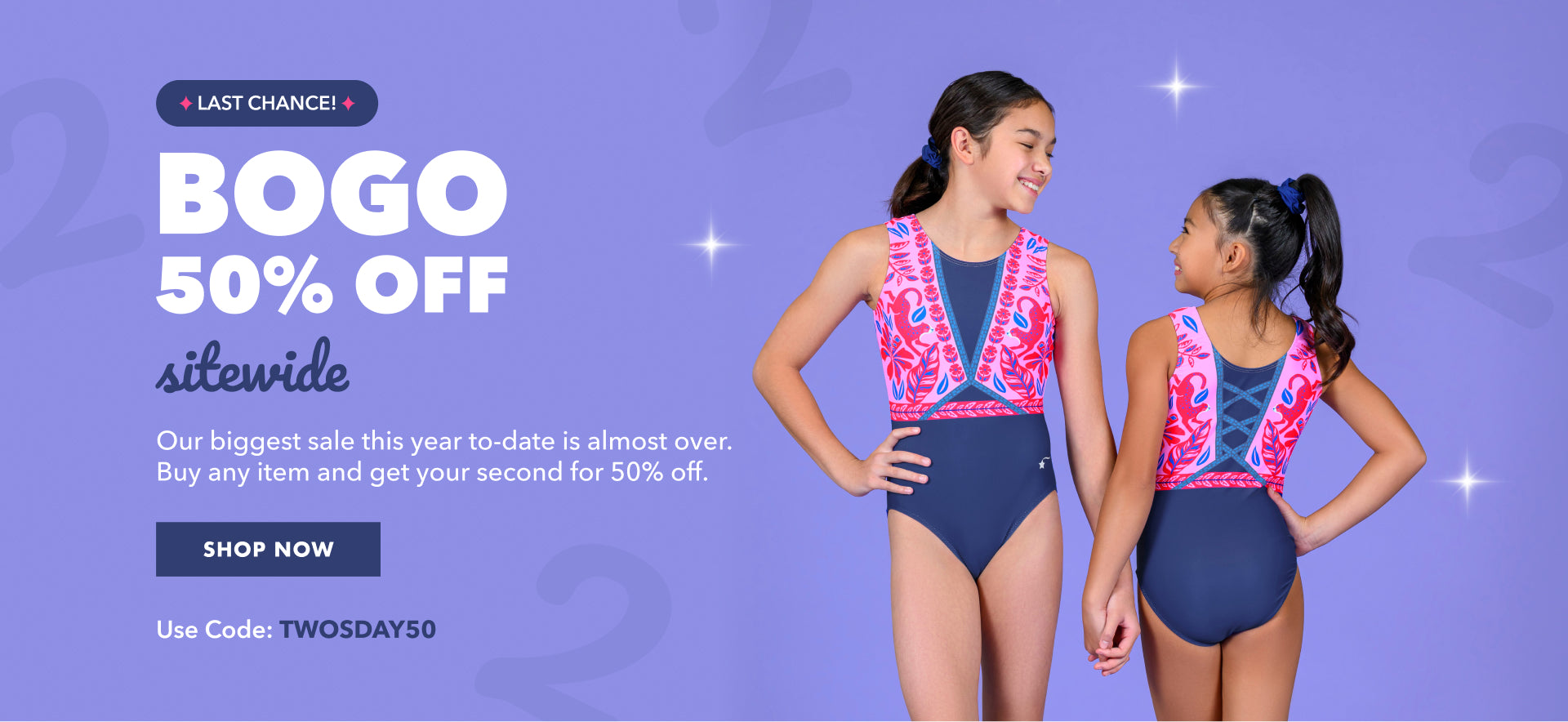 Last chance BOGO 50% off gym and swim sitewide sale, Destira 2026