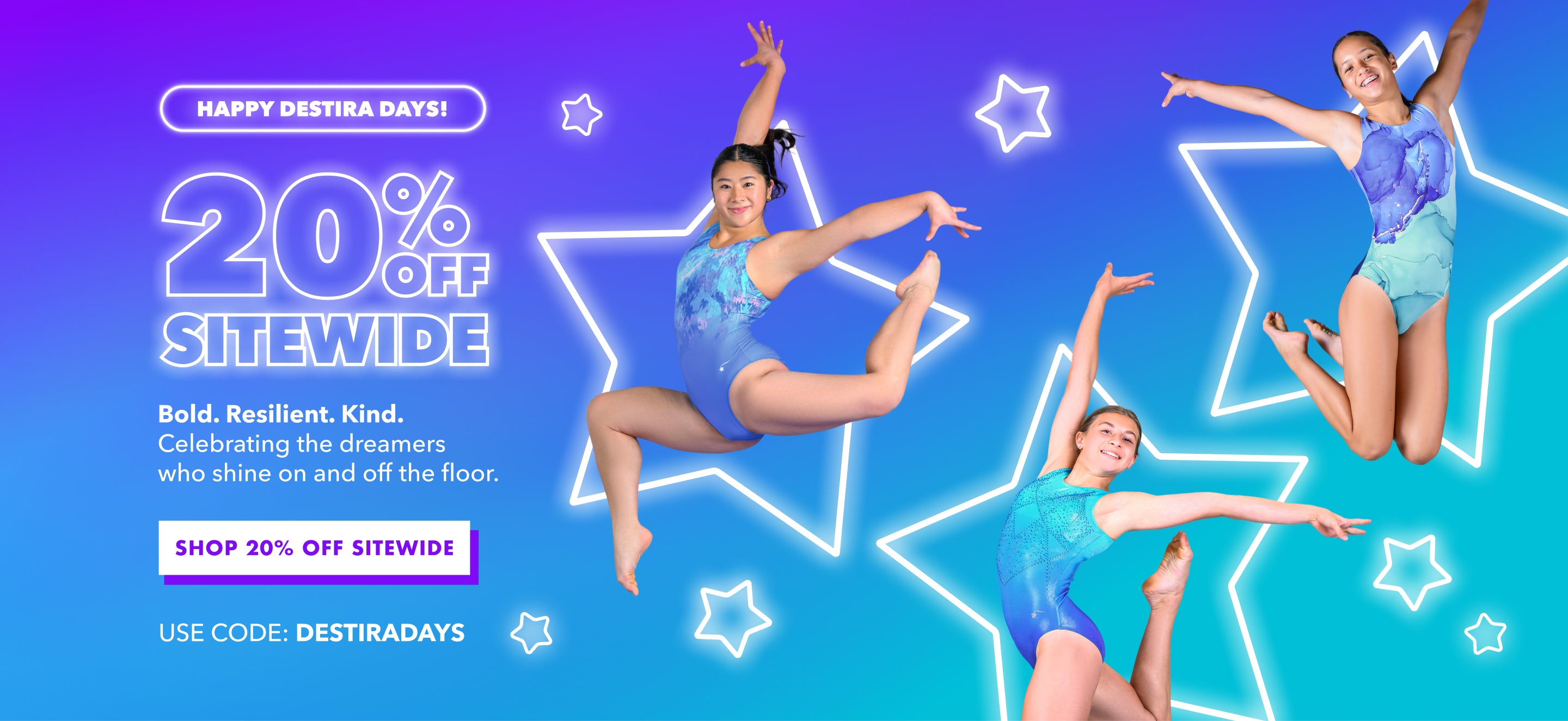 Destira Days Sale – Save 20% Sitewide on Girls Gymnastics Leotards, Apparel, and Accessories