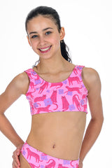 Wild Flower Pink Bikini Top