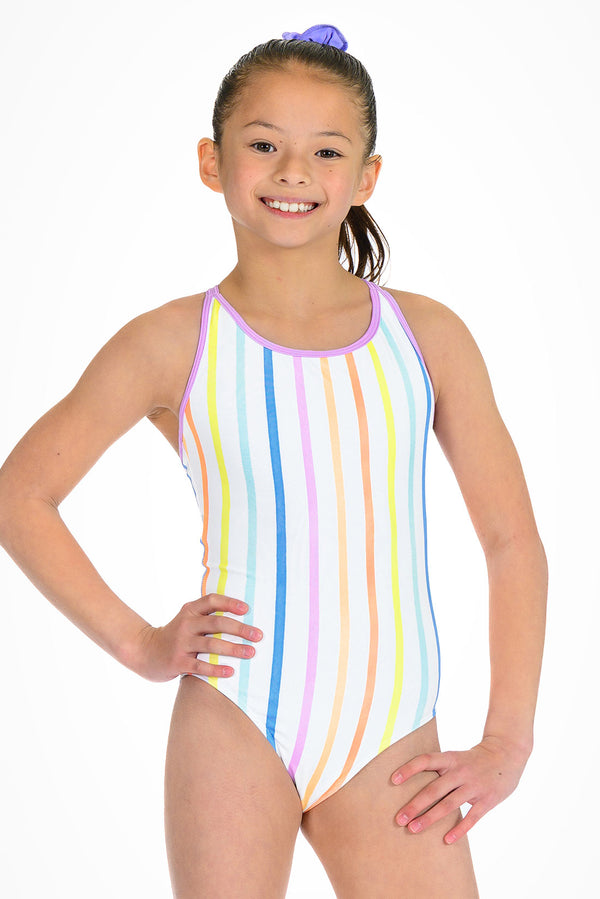 Candy Stripes Strappy One Piece Swimsuit