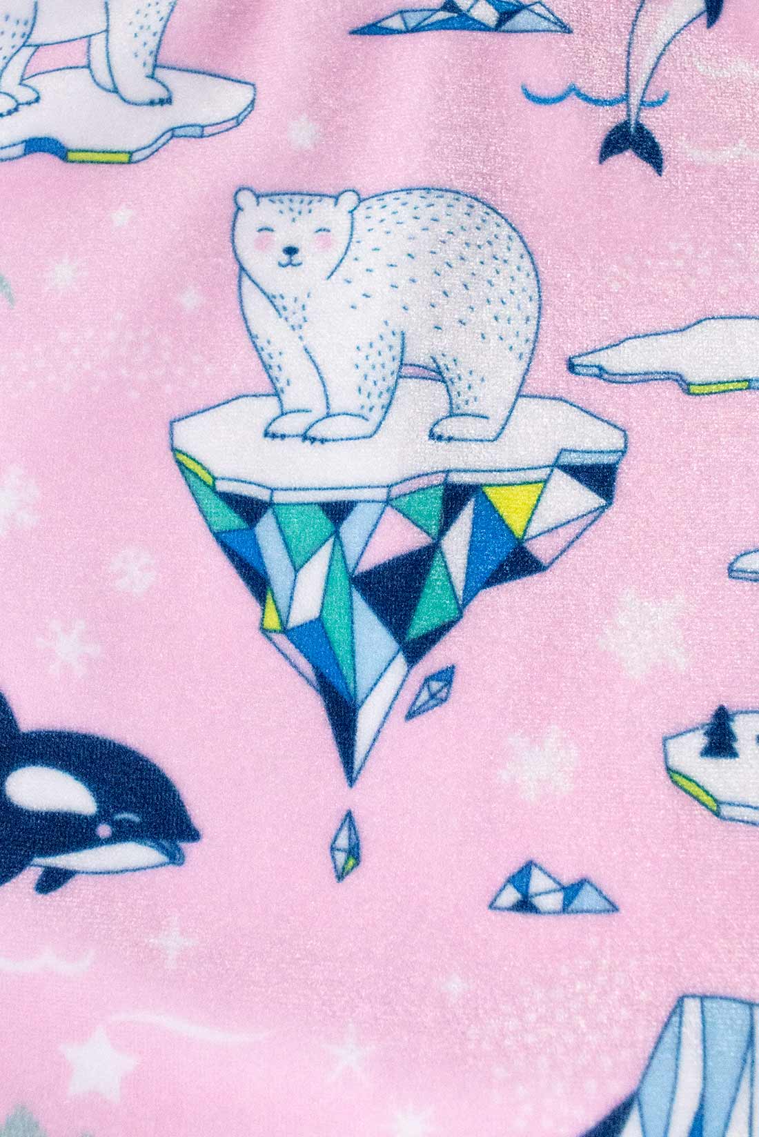 Polar bear pattern on pink biketard for kids, Destira, 2023