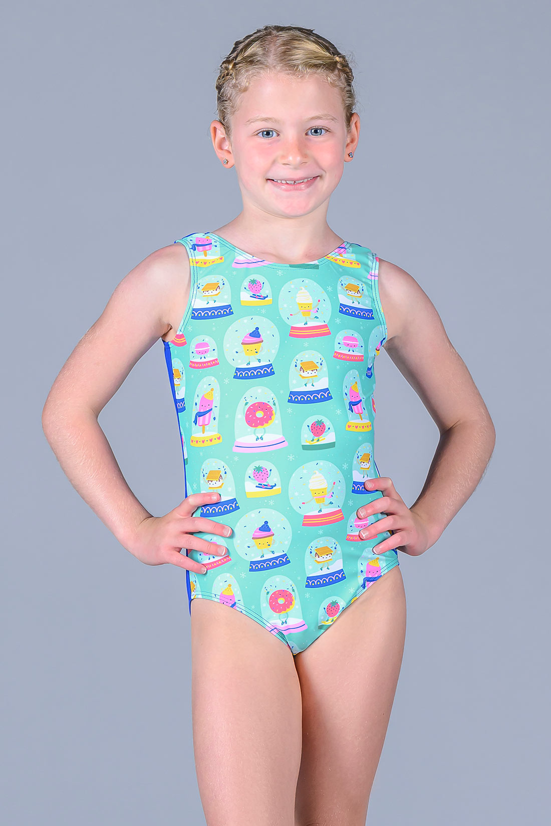 Sweet snowglobe tank leotard for girls' gymnastics, Destira, 2024