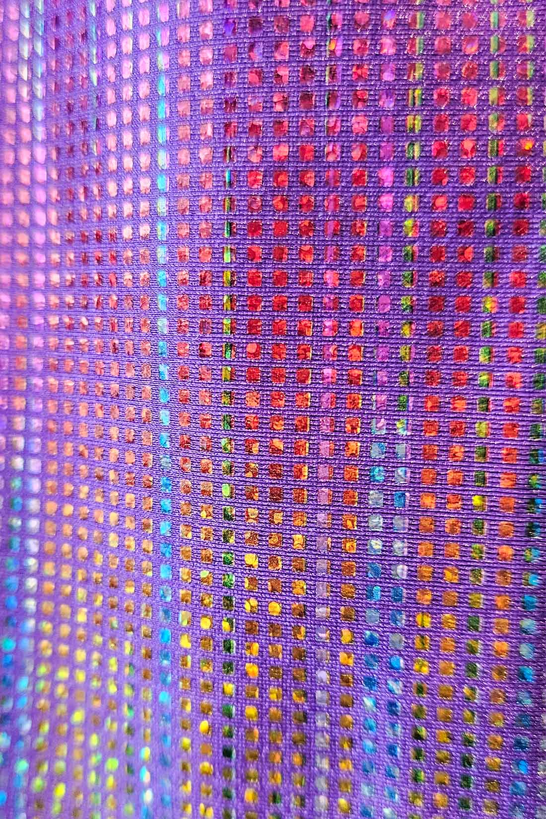 Purple rainbow foil for gymnastics unitard by Destira, 2024