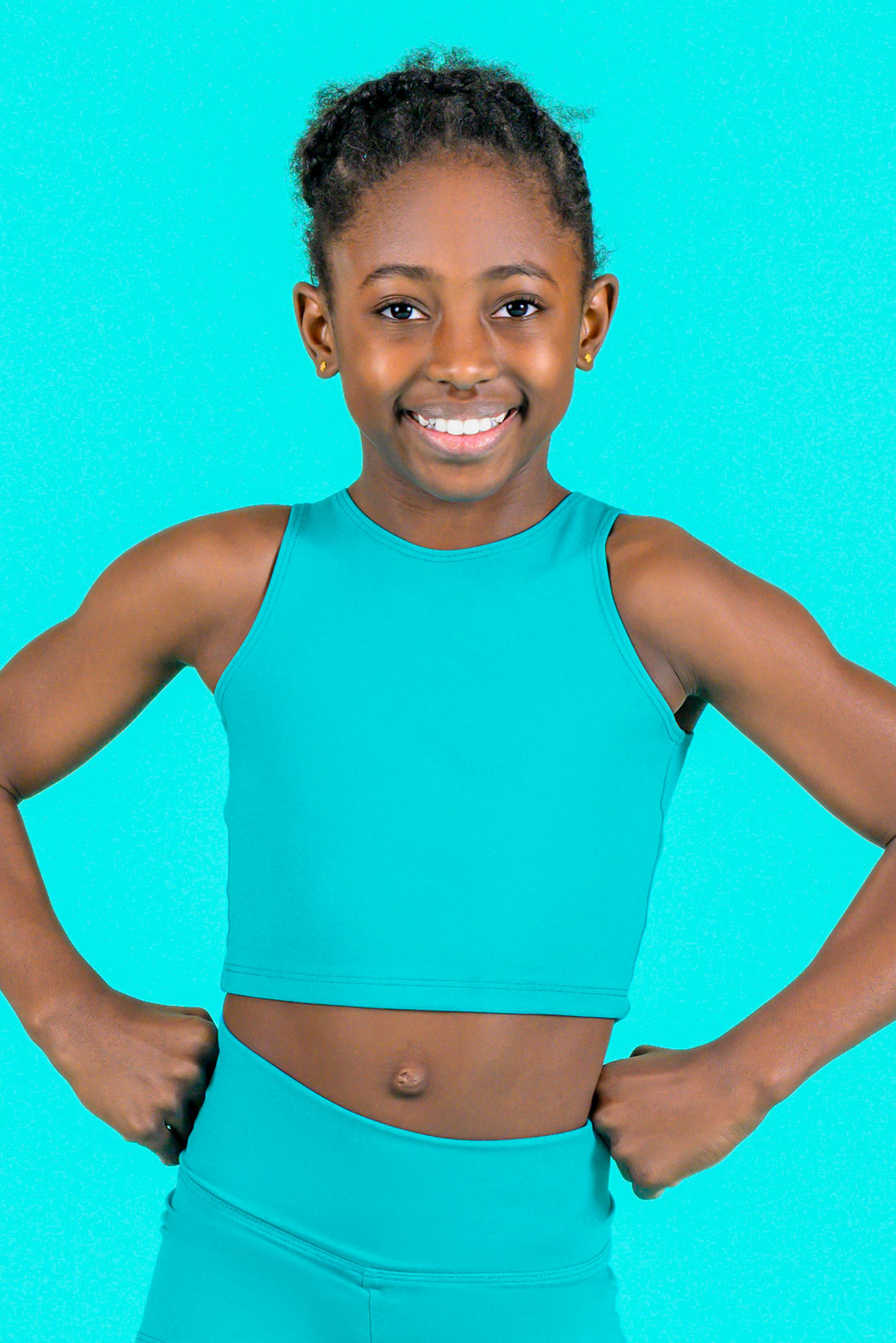 Turquoise athletic tank top for girls by Destira, 2024