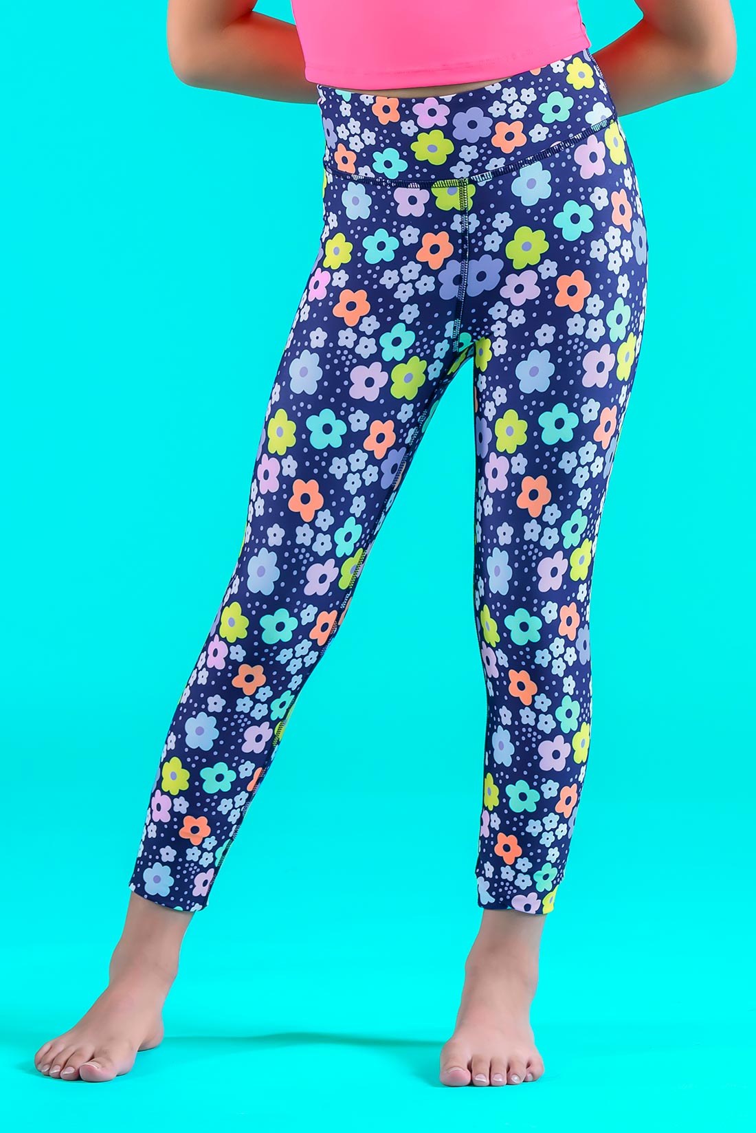 High Waisted Performance Legging May Flowers by Destira Child XXS 3T