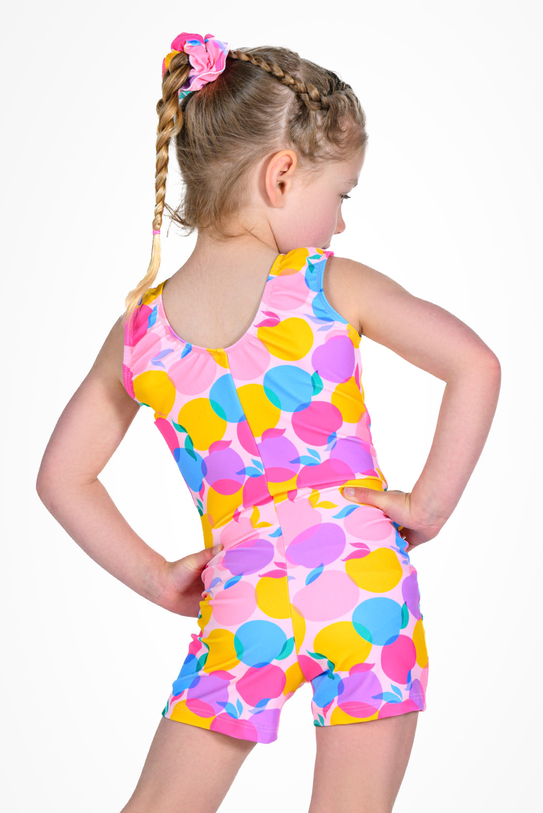 Rainbow peach gymnastics unitard for girls by Destira, 2025