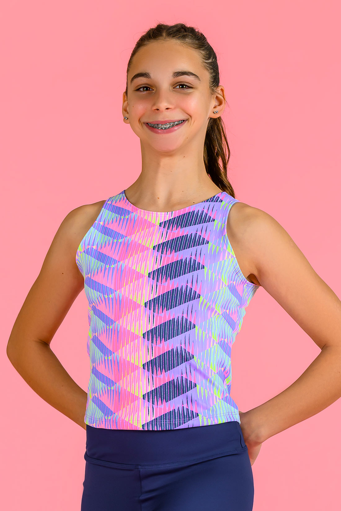 Pink Pattern Texture Sport Tank Top, Destira 2025.