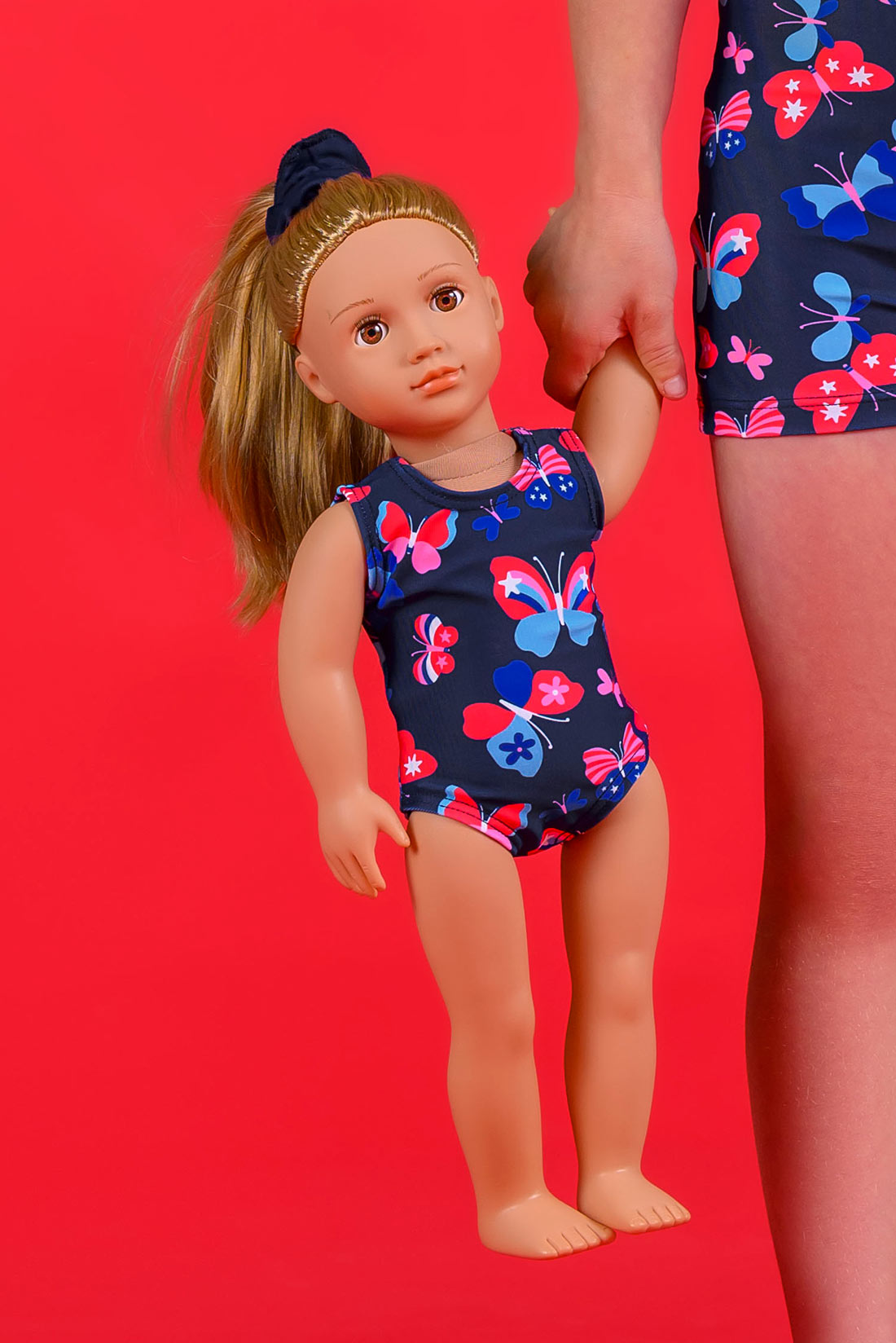 Red, White, Take Flight Doll Size Leotard