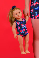 Red, White, Take Flight Doll Size Leotard