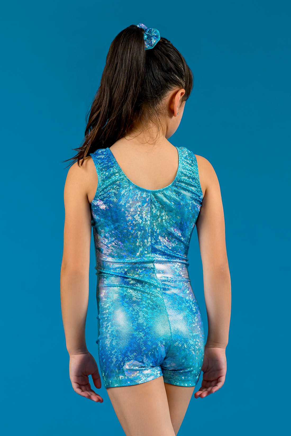 Sparkly blue unitard for toddlers by Destira, 2025