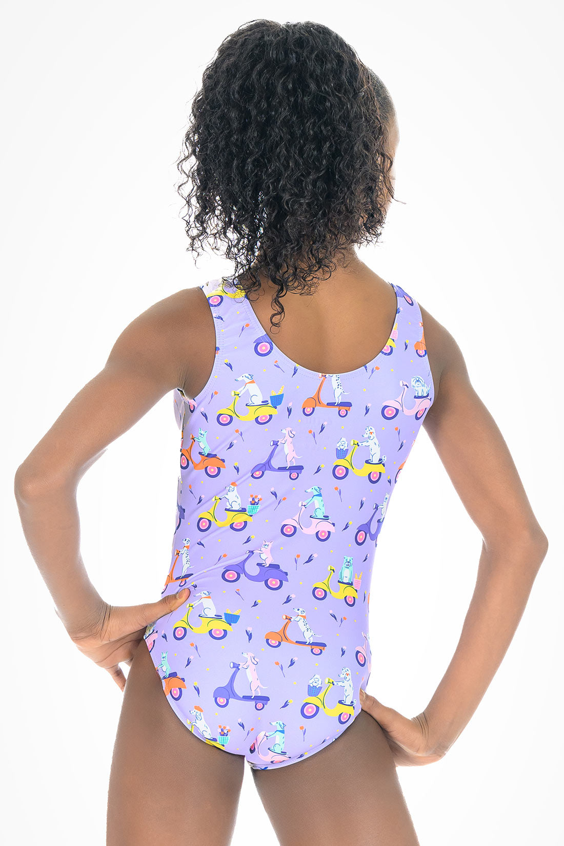 Puppy themed leotard for girls and tweens by Destira, 2026
