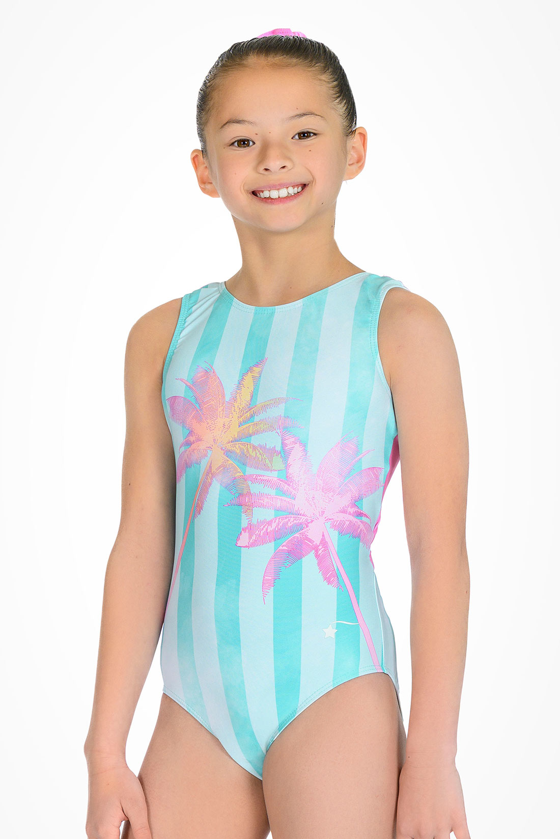 Teal beach leotard for girls by Destira, 2026