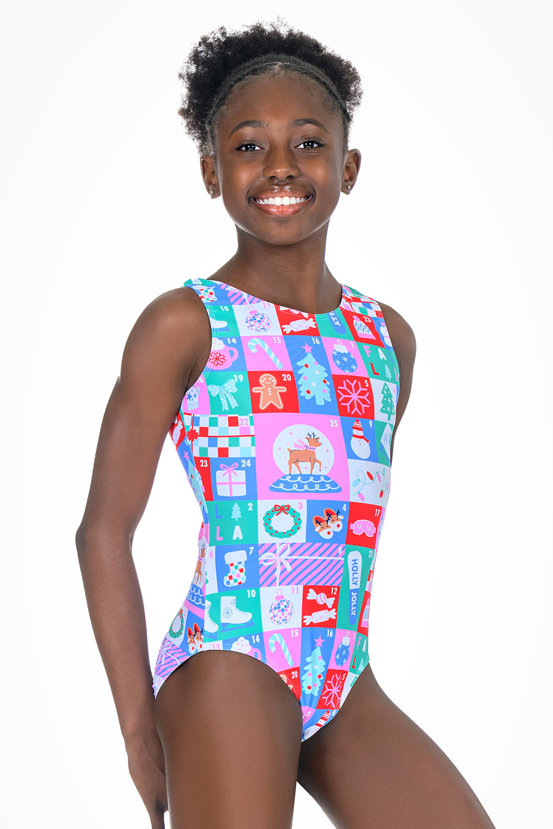 Festive holiday leotard for girls by Destira, 2025