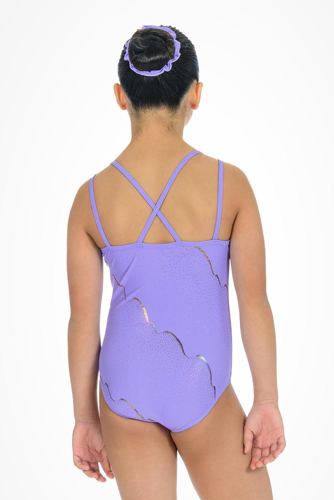 Strappy purple leotard for gymnasts by Destira, 2026