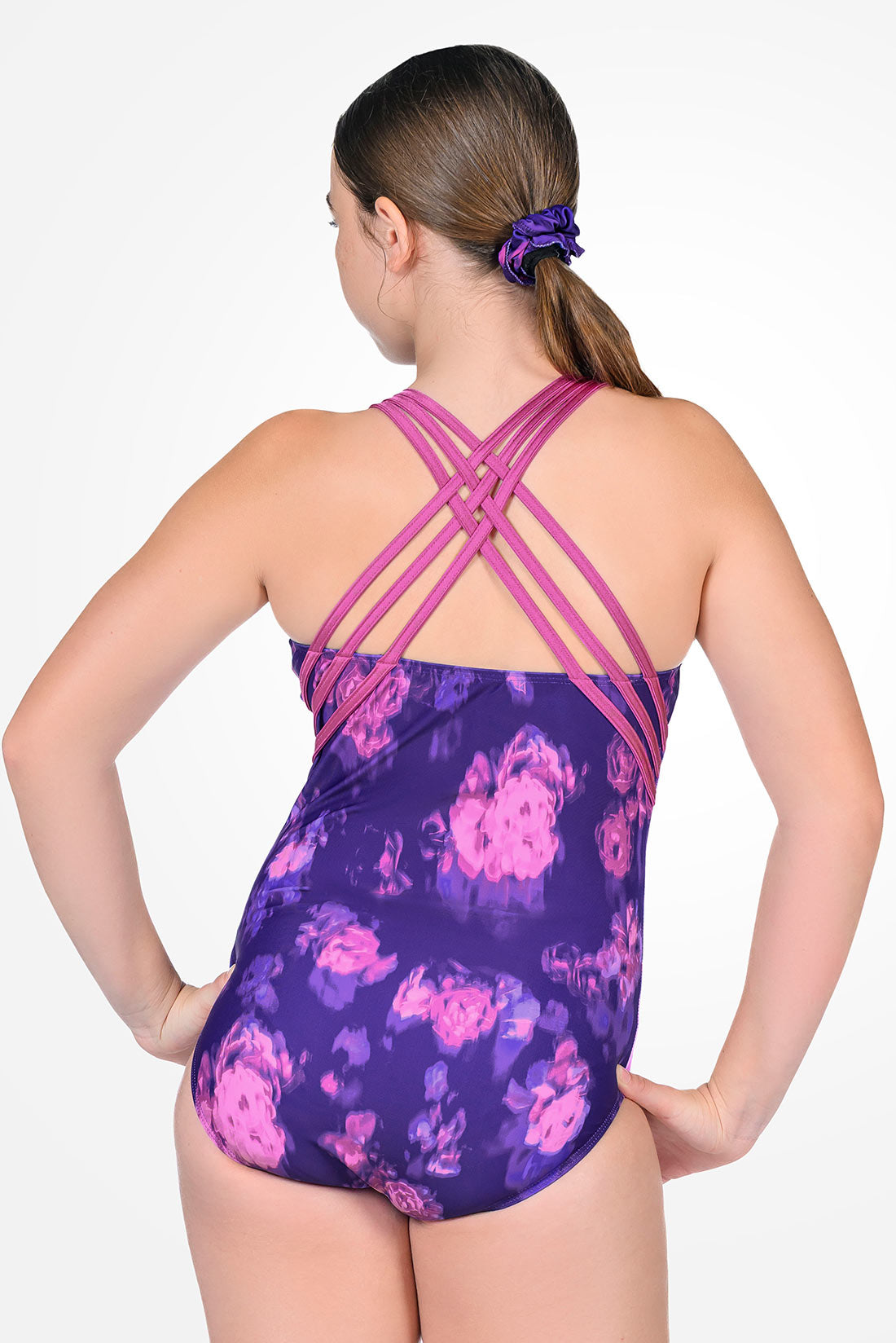 Streppy leotard with flowers for gymnasts by Destira, 2025