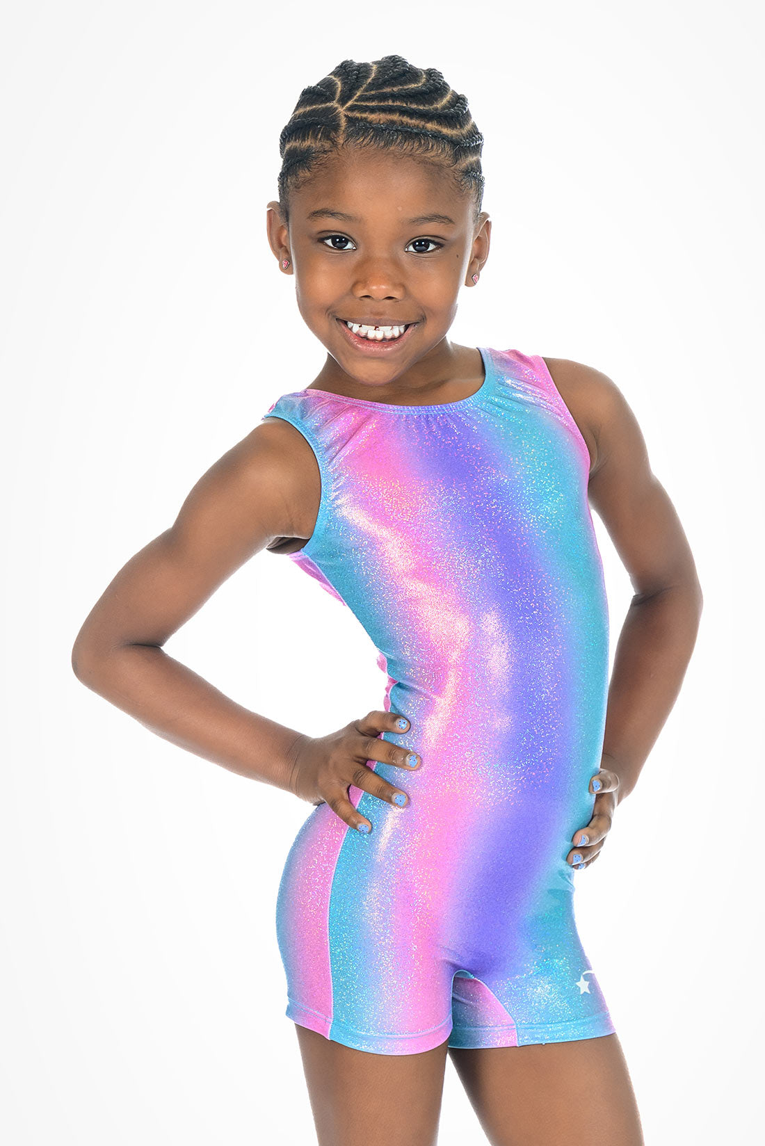 Rainbow sparkle unitard for toddlers by Destira, 2025