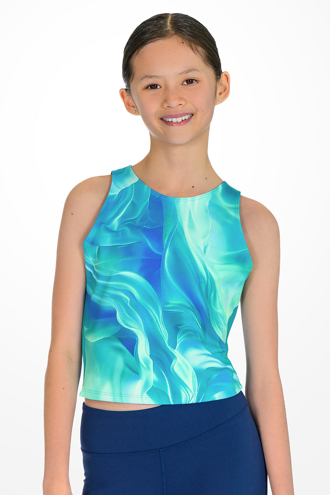 Trendy blue athletic tank for girls by Destira, 2026