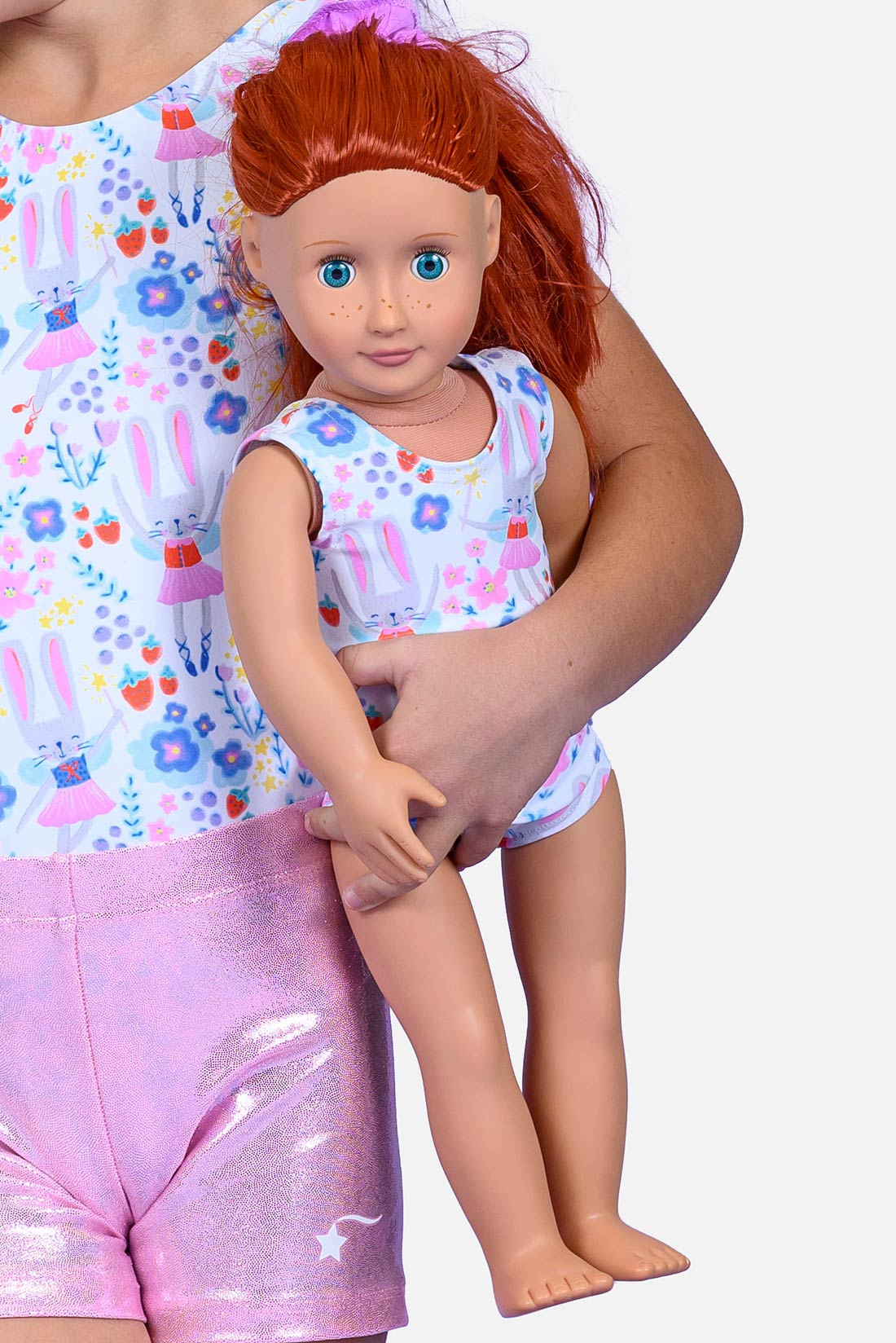 Matching bunny doll leotard by Destira, 2026