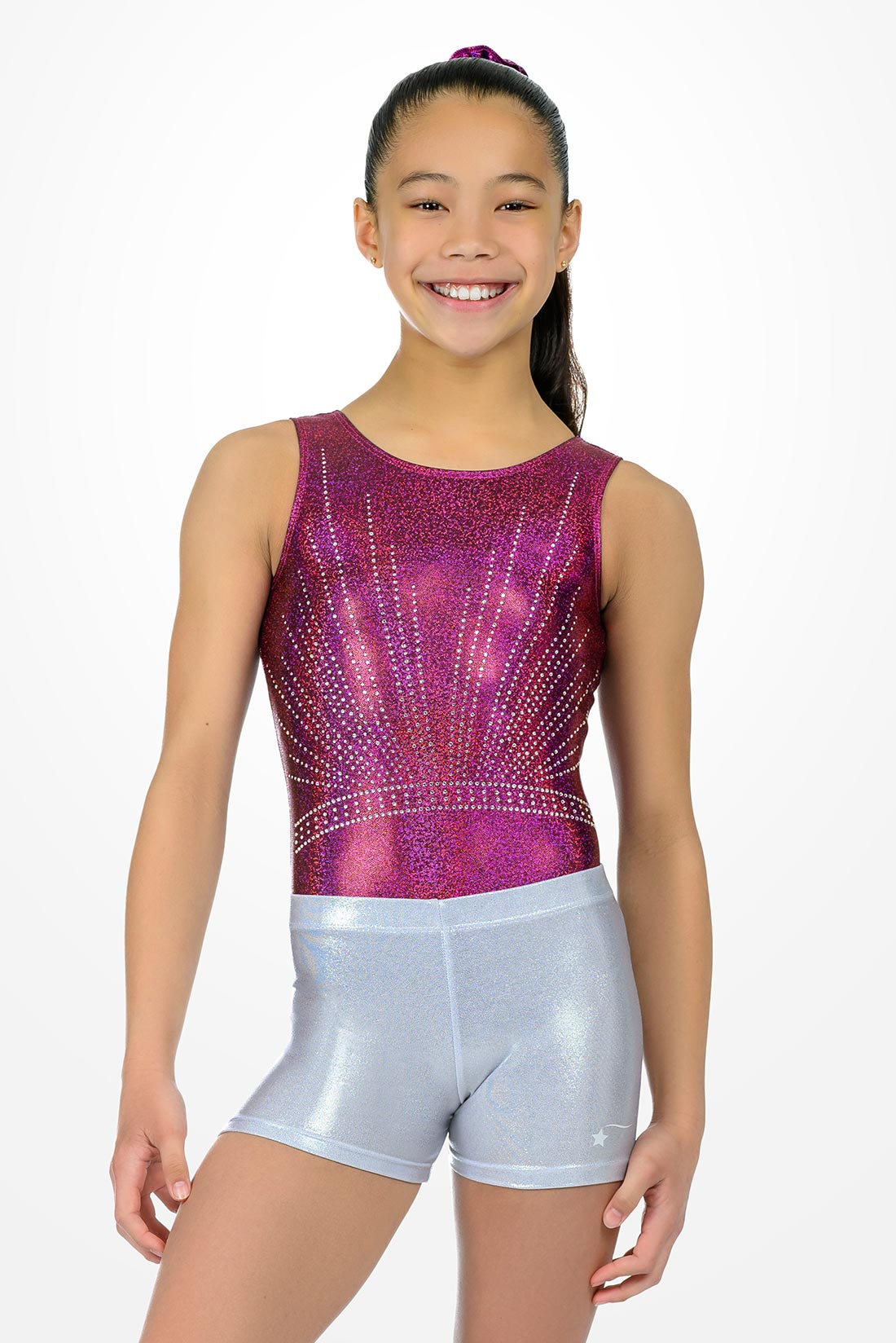 Shiny gymnastics outfit for tweens and teens by Destira, 2026