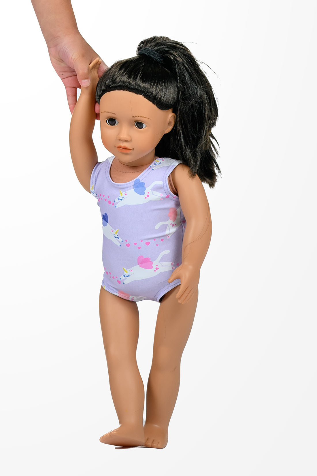 Purple doll leotard for American Girl dolls by Destira, 2026