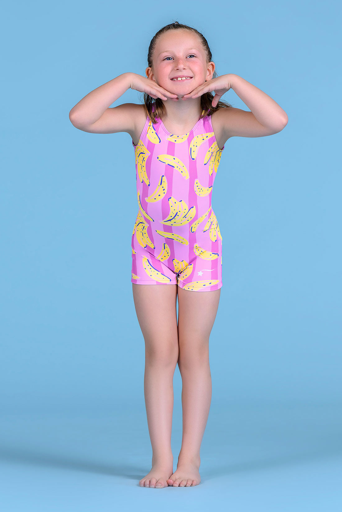 Pink tank unitard for tumbling by Destira, 2026