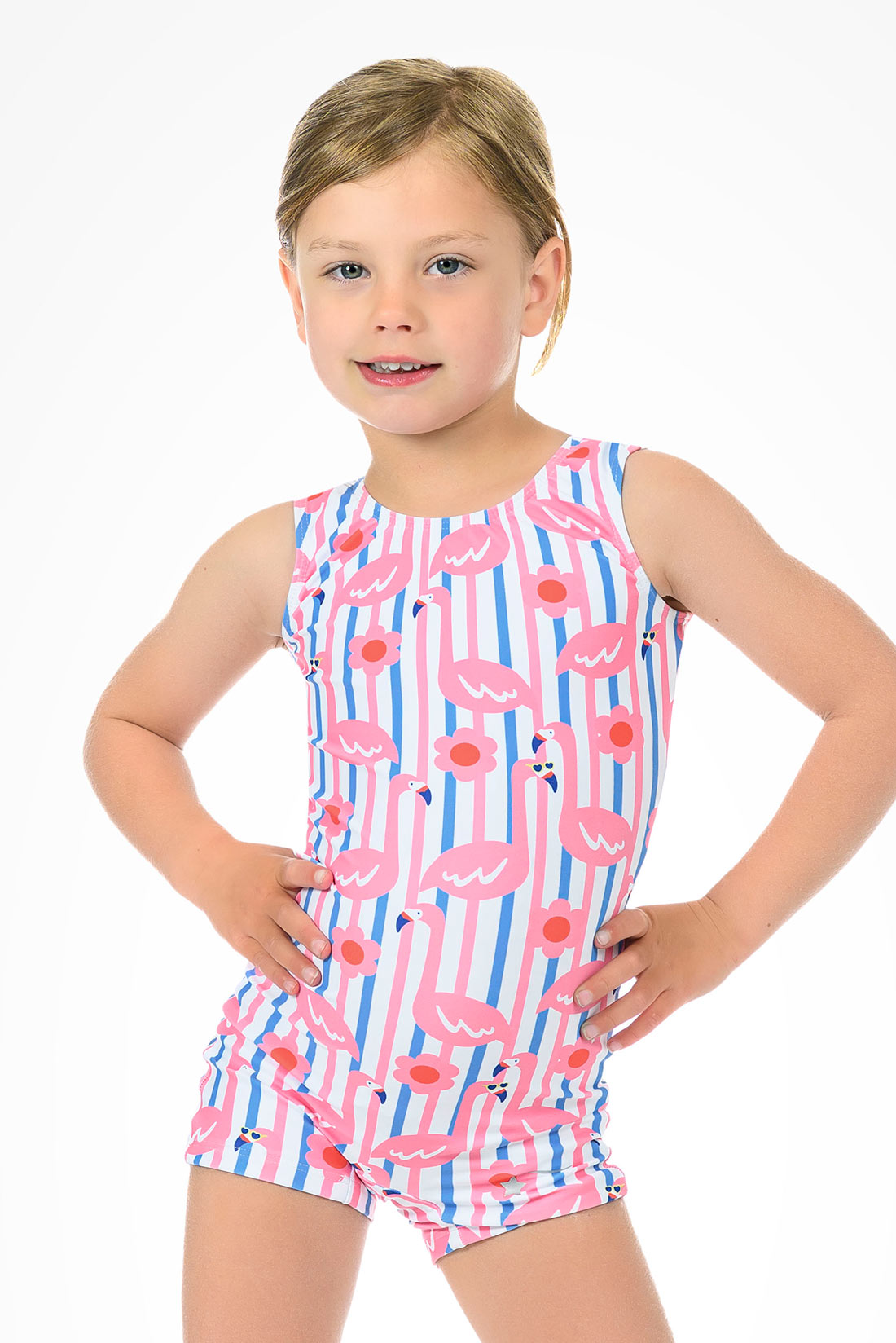 Flamingo biketard for toddlers by Destira, 2026