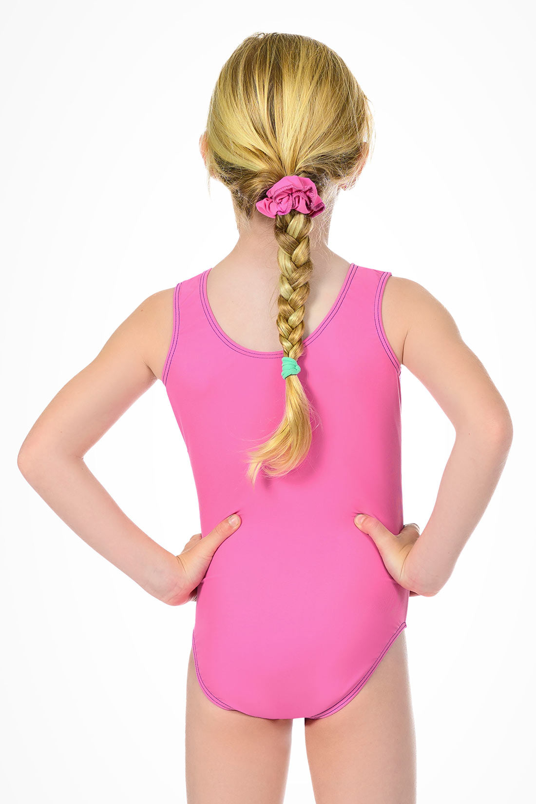 Pink tank leotard for kids by Destira, 2026