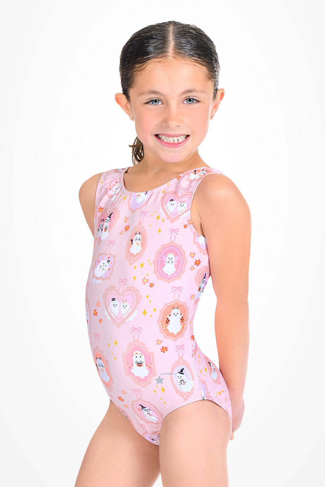 Destira Boo-tiful girls gymnastics leotard for Halloween