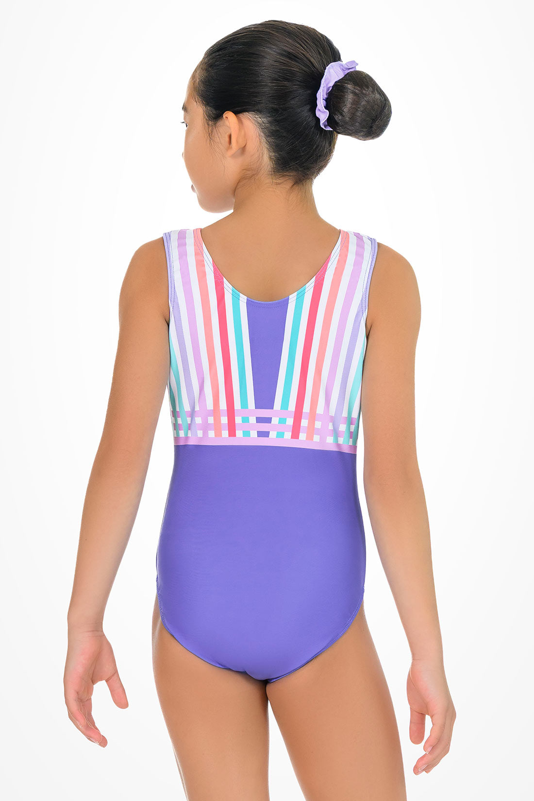 Colorful striped gymnastics leotard by Destira, 2026