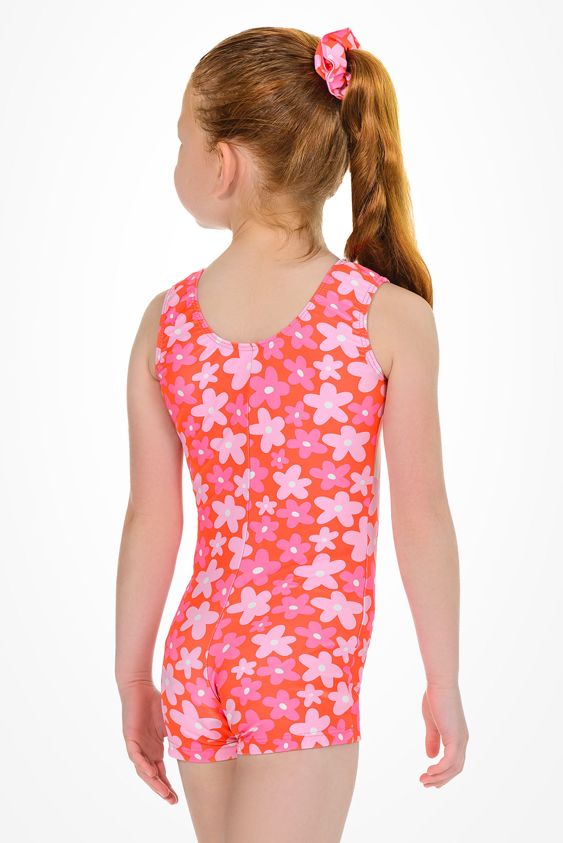 Pink floral biketard for girls by Destira, 2026