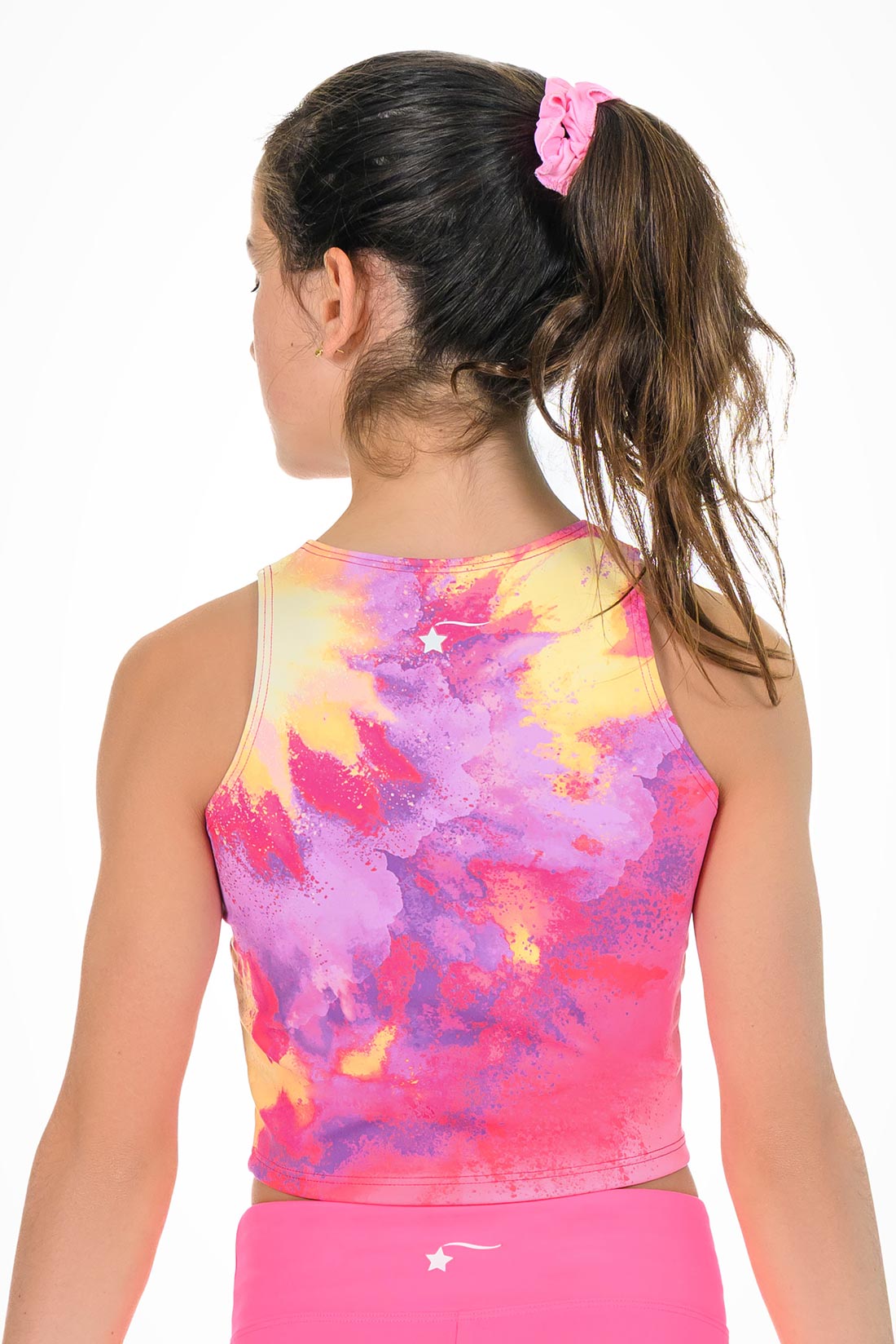 Pink and purple watercolor workout top by Destira, 2026