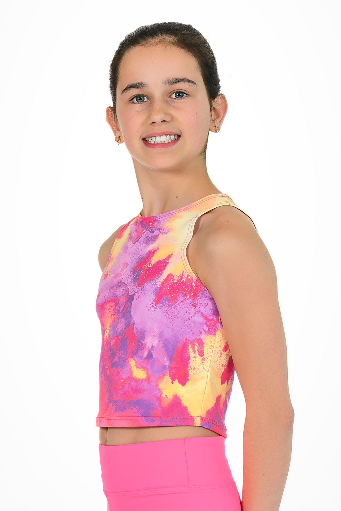 Tie dye activewear top for tweens by Destira, 2026
