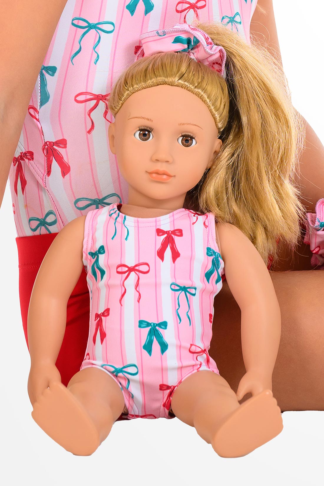 Pink striped doll leotard by Destira, 2026