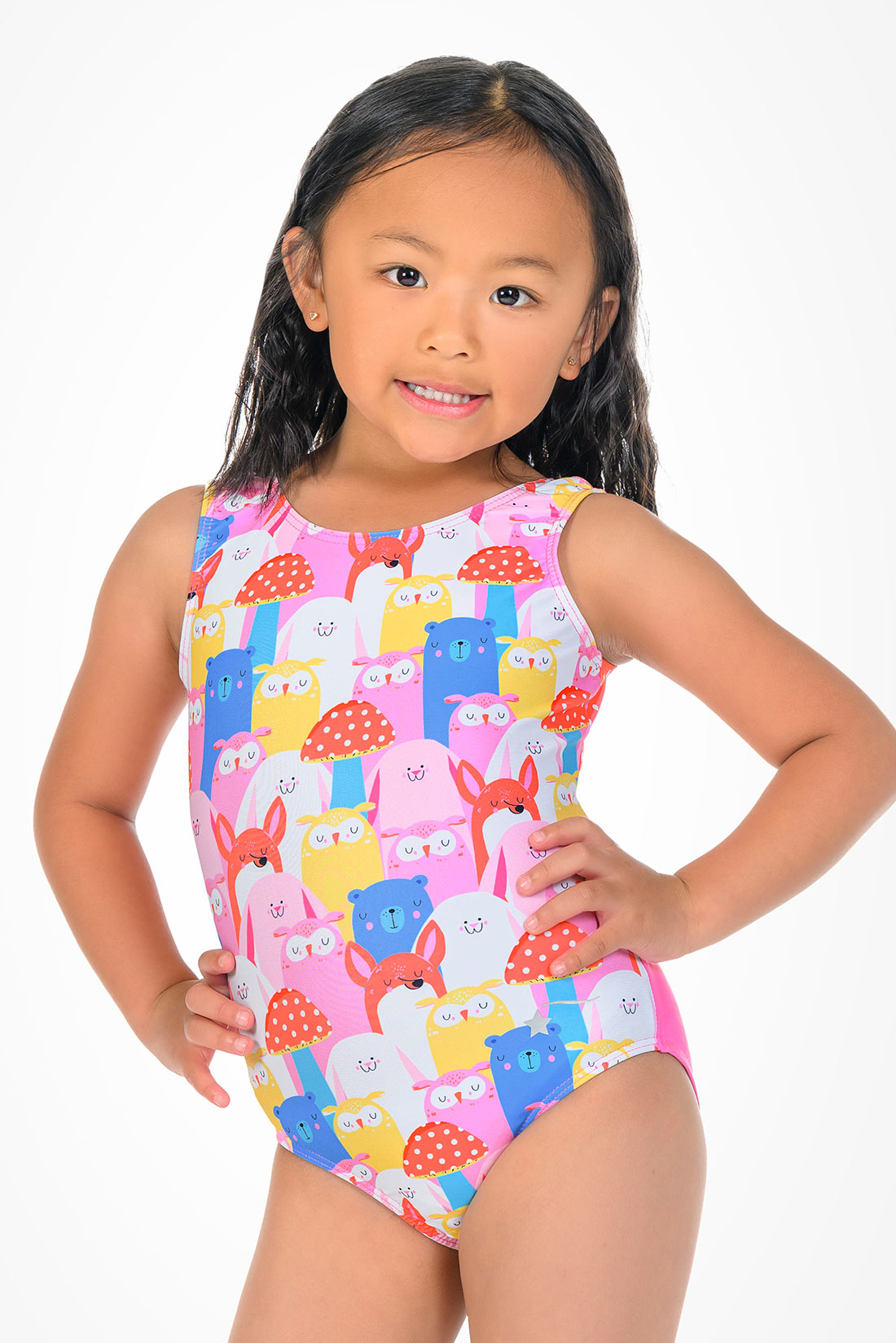 Pink and yellow animal leotard for toddlers by Destira, 2026