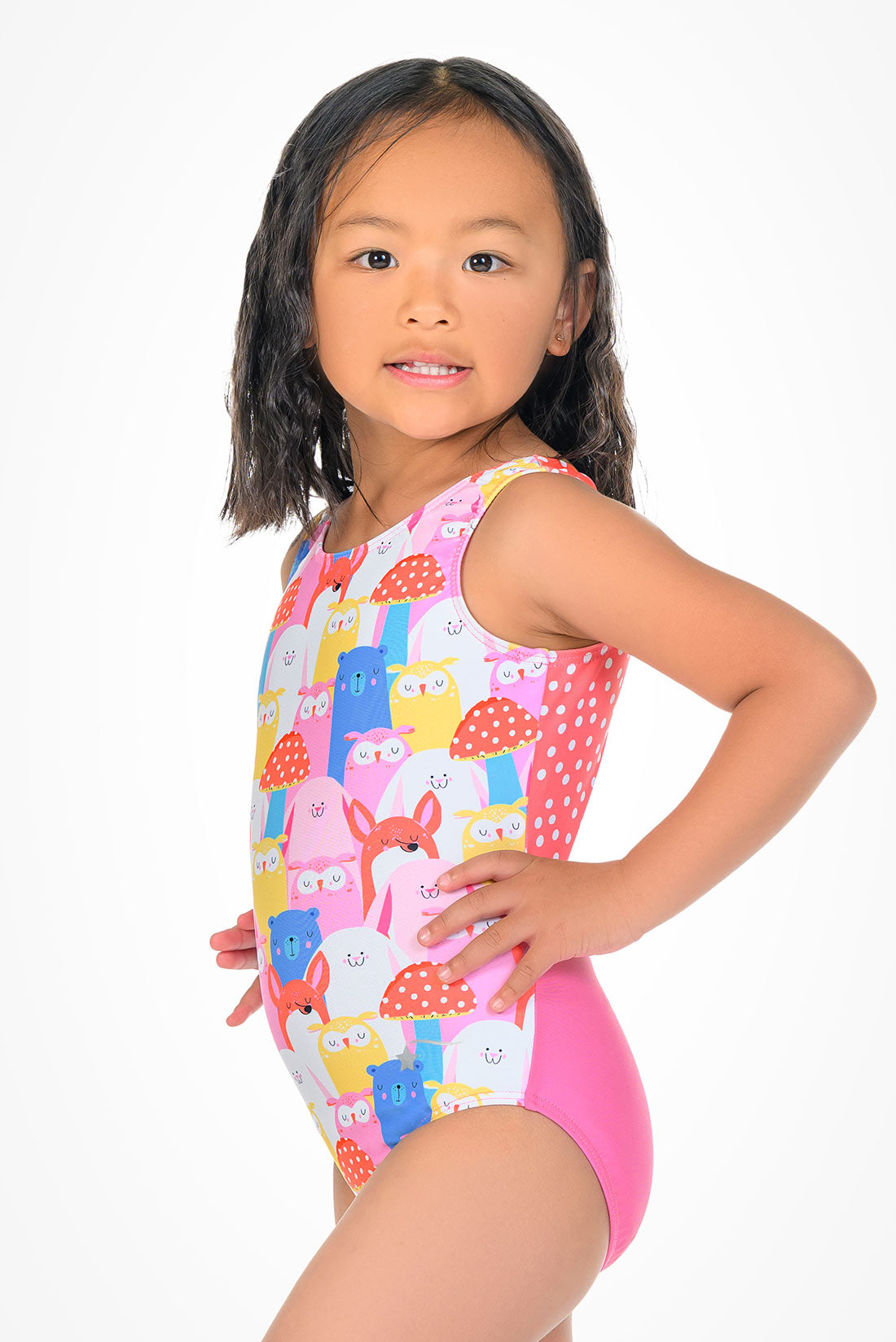 Furry friend leotard for girls in gymnastics by Destira, 2026