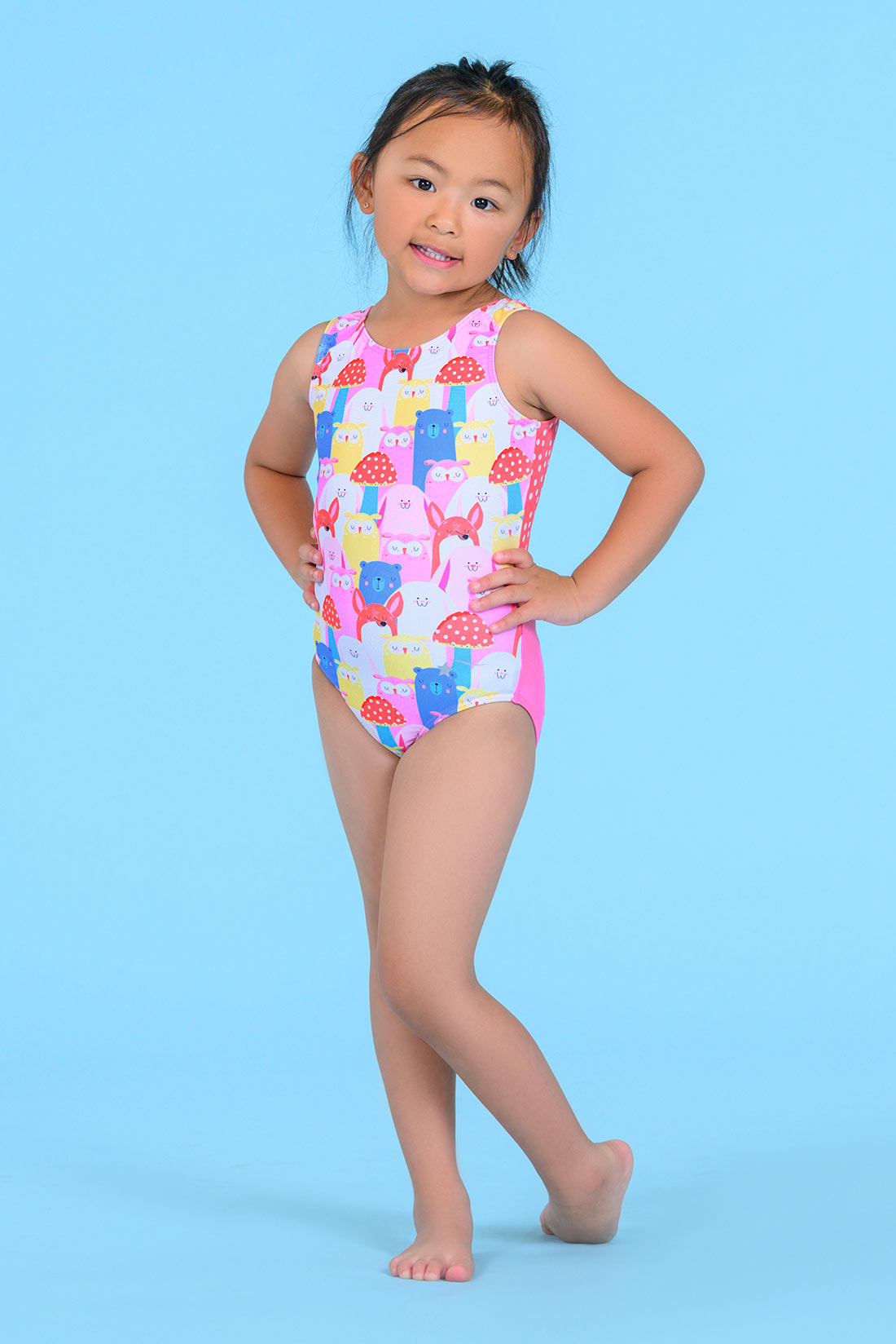 Forest critter tank leotard for girls by Destira, 2026