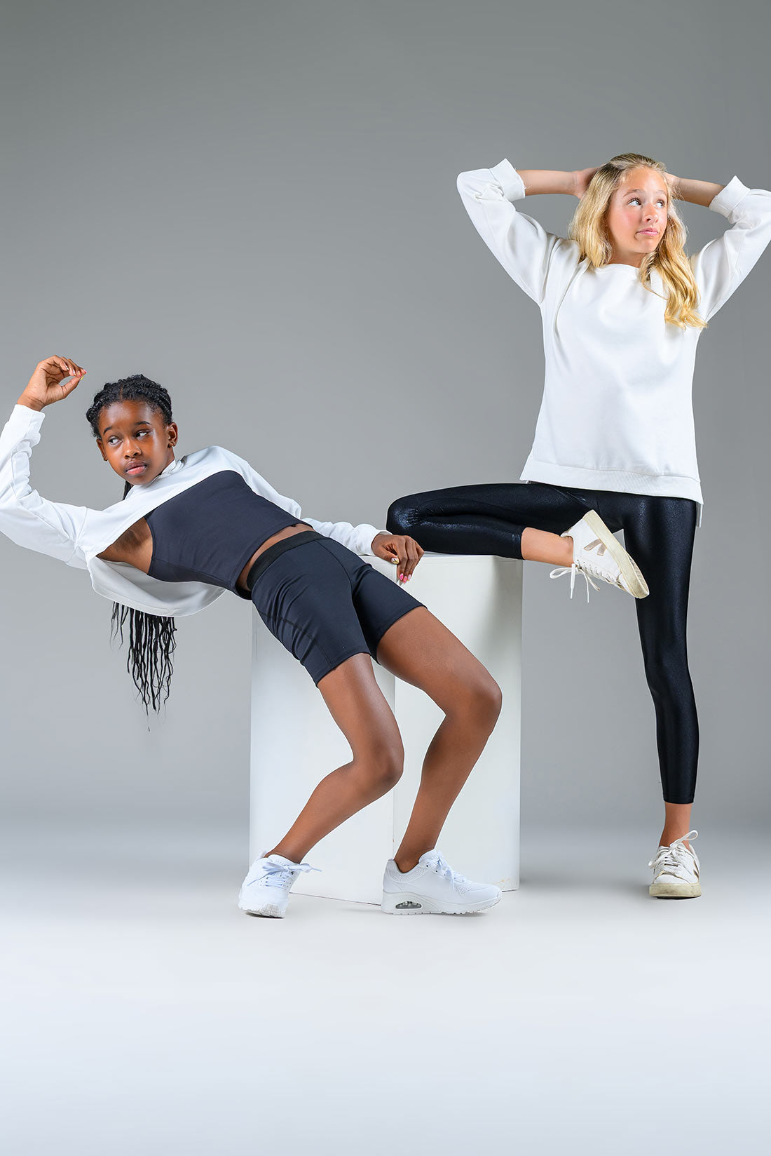Black and white activewear for girls by Destira, 2025