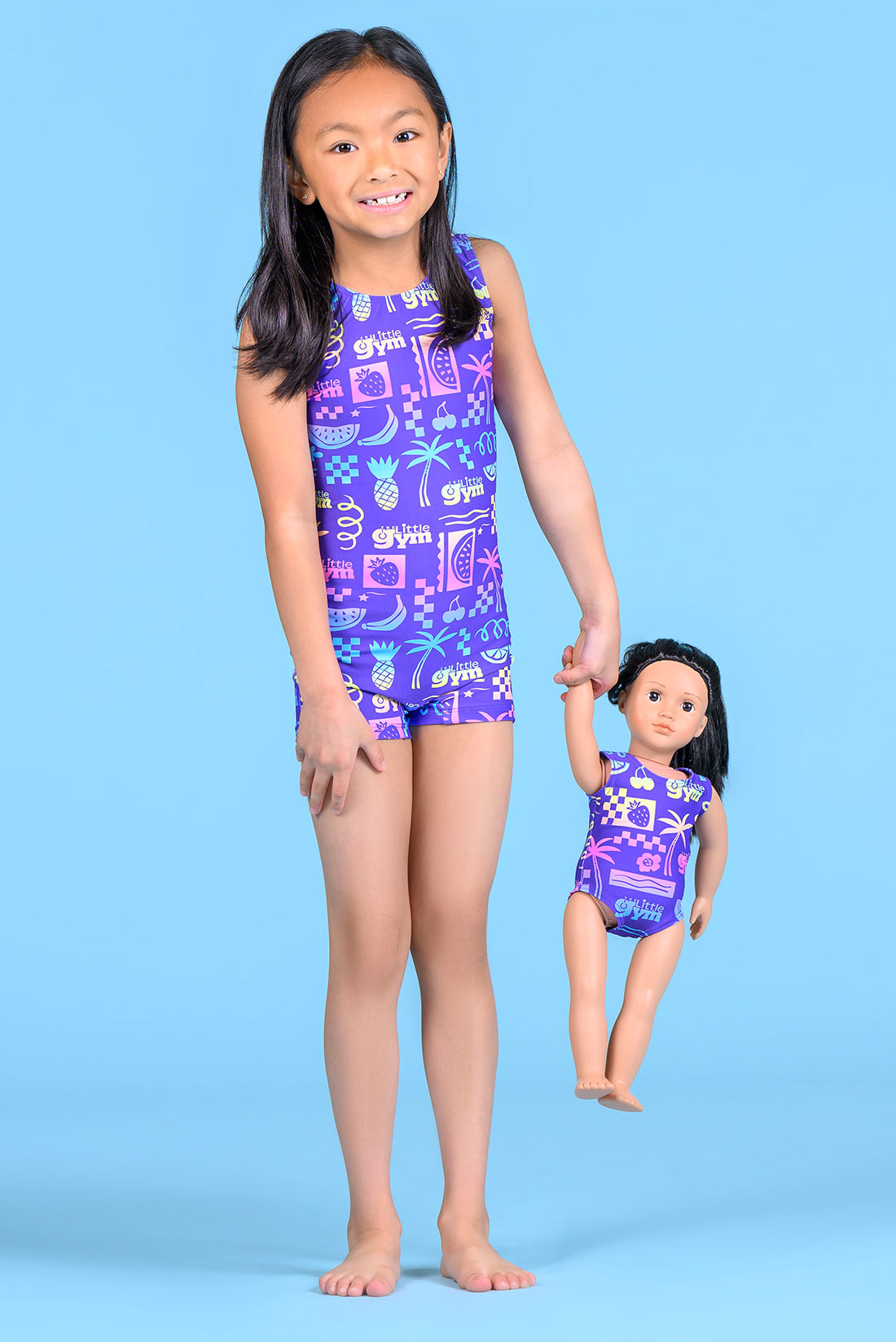Matching summer unitard and doll leotard by Destira, 2026