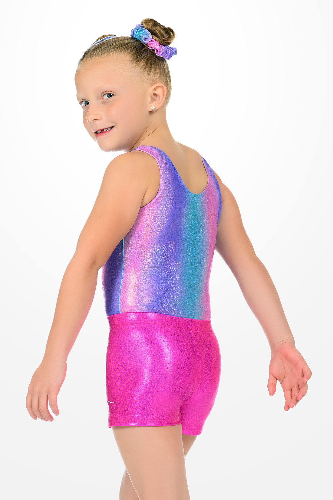 Pink rianbow gymnastics outfir for girls by Destira, 2026