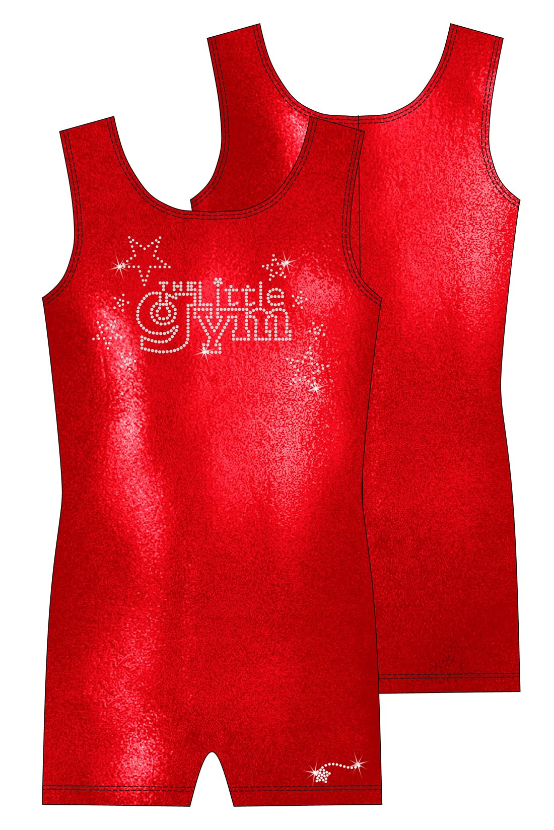 Shiny red holiday unitard for TLG by Destira, 2026