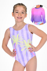 Palm Springs One Piece and Lavender Rash Guard Set