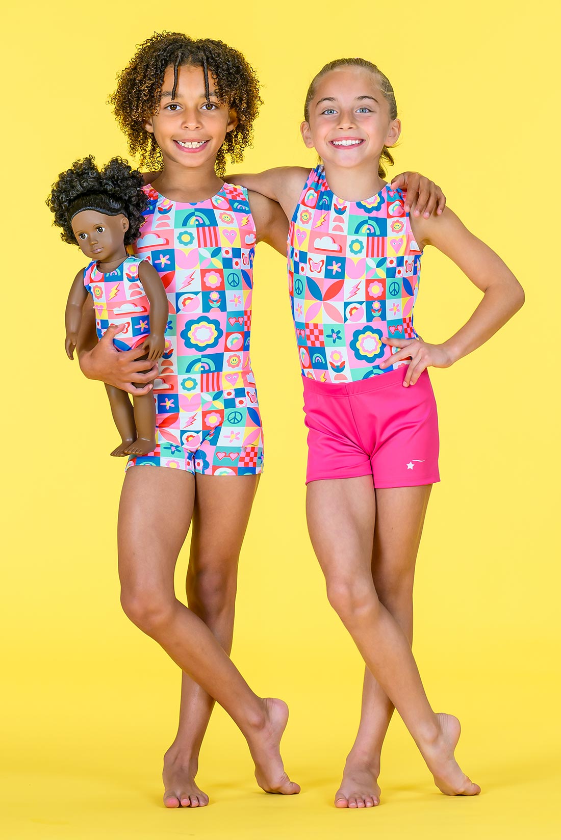 Bright gymnastics outfits for girls by Destira, 2024